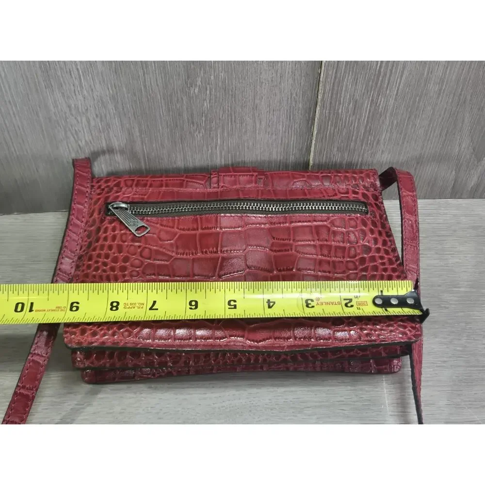 Patricia Nash Tauriana Leather Crossbody Organizer RED Leather